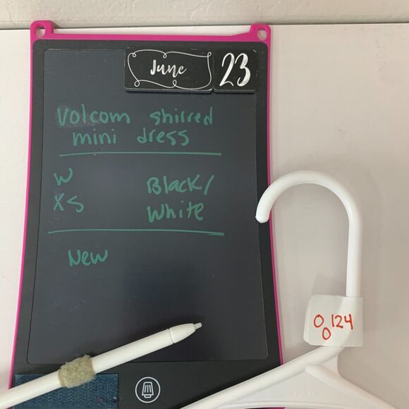 Volcom Shirred Mini Dress Womens XS Extra Small Check Plaid Square Neck Bodycon - Picture 14 of 16